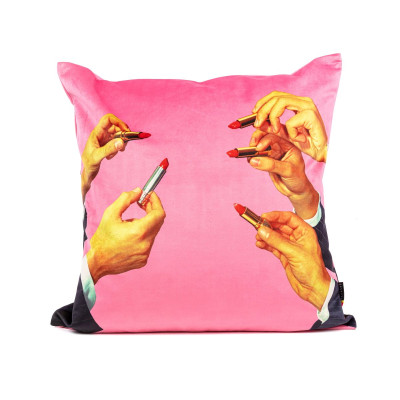Pink Lipstick Cuscino piuma Seletti