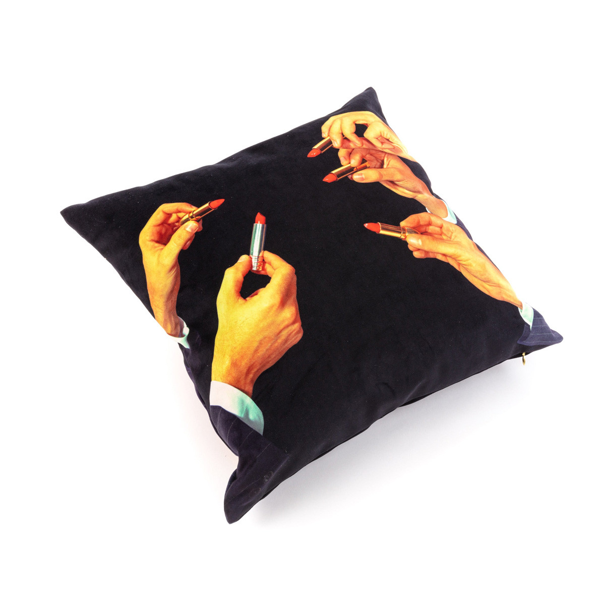 Black Lipstick Cuscino piuma Seletti