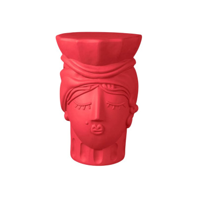Magna Graecia Terracotta Testa di Moro Woman Pink Bouganvillea Sgabello Seletti