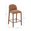 Sgabello Cucina Antara Terracotta Bizzotto dimensioni