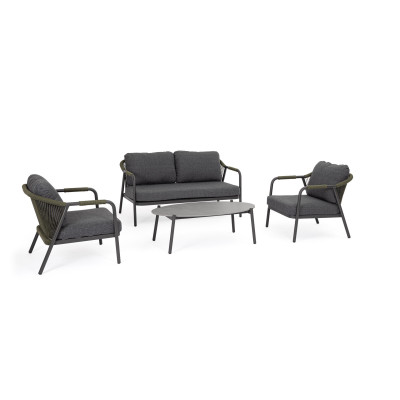 Set4 Salotto Miravet Antracite-Verde
