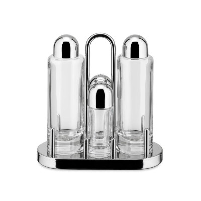 Alessi 5070 Servizio per olio, aceto, sale e pepe in acciaio Inox