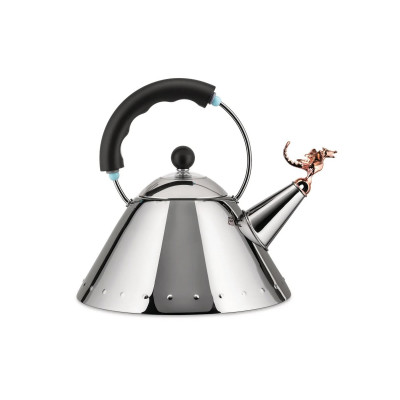 Alessi 9093REX B Tea Rex Bollitore in acciaio Inox-Rame