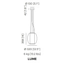 Alma Lume Lampada a sospensione Contardi dimensioni