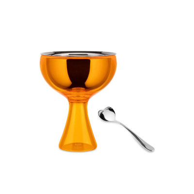 Alessi AMMI01S O Big love Big love Set Coppa gelato Arancio con cucchiaino