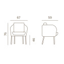 Bahamas Armchair Grattoni dimensioni