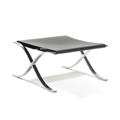 Knoll Mies Van Der Rohe Barcelona Sgabello in cuoio nero