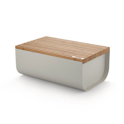 Alessi BG03 R Mattina Cassetta per pane in acciaio colorato Warm Grey