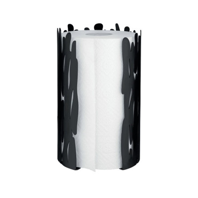 Alessi BM04 B Barkroll Portarotolo da cucina in acciaio colorato Nero