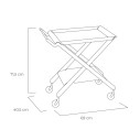 Carrello Zeta con vassoio in legno chiaro Vesta Home dimensioni
