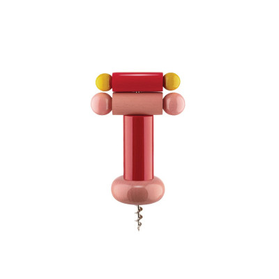 Alessi ES17 2 Cavatappi in legno di faggio Rosso Giallo e Rosa