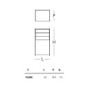 Float Cassettiera 63x45,5x113 Glas dimensioni