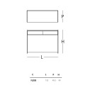 Float Cassettiera 122x45,5x90 Glas dimensioni