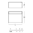 Float Cassettiera 100x45,5x79 Glas dimensioni