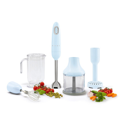 Frullatore a immersione con accessori Smeg HBF03PBEU Azzurro
