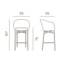Lecce Stool Grattoni dimensioni