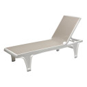 Lettino Tahiti Scab Design Bianco telo tortora