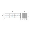 Madia Zero. 22 L 180 3 ante battenti vetro Devina Nais dimensioni