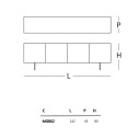 Magic Box Mobile contenitore 4 ante con gambe Glas dimensioni