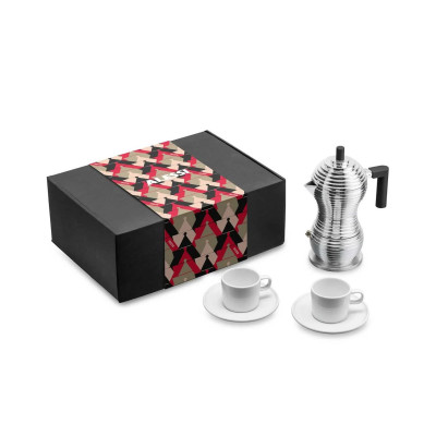 Alessi MDL02BSET Alessi & Coffee Set Pulcina Induzione con 2 tazze da caffè
