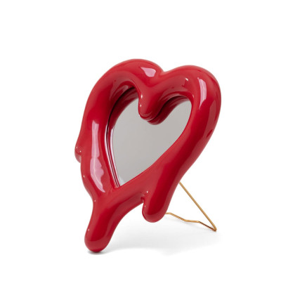 Melted Heart Red Specchio e cornice per foto Seletti