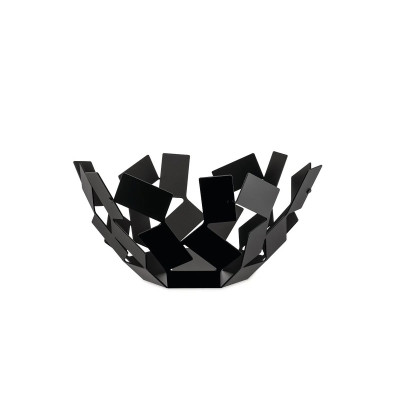 Alessi MT02 B La Stanza dello Scirocco Fruttiera in acciaio colorato Nero