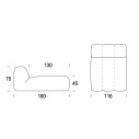 Muffin Chaise Longue Felis dimensioni