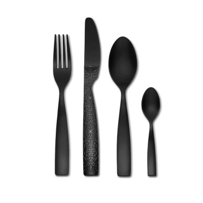 Alessi MW74S4 B Dressed en plein air Set di posate in melammina Nero