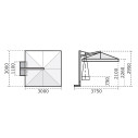 Ombrellone Galileo Starwhite 3x3 Scolaro dimensioni
