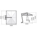 Ombrellone Rimini Braccio 3x4 Scolaro dimensioni