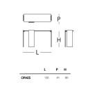 Opalia Consolle 136x41x80 Glas dimensioni