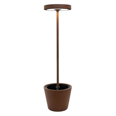 Poldina Reverse Solar L RF LED lampada da terra solare ricaricabile Corten