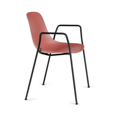 Pure Loop Mono sedia 4 gambe con braccioli