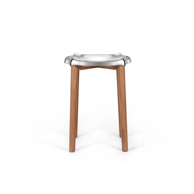 Alessi PS22 Poele Low Stool Sgabello basso acciaio lucido
