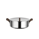 Alessi PU102/24 Edo Casseruola bassa a due manici dettaglio con coperchio opzionale