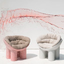 Driade Roly Poly Poltrona rosa carne ambientazione