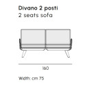 Samurai Divano 2 posti Myyour dimensioni