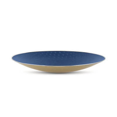 Alessi SC01/49 Cohncave Centrotavola traforato in acciaio colorato Blu-Avorio