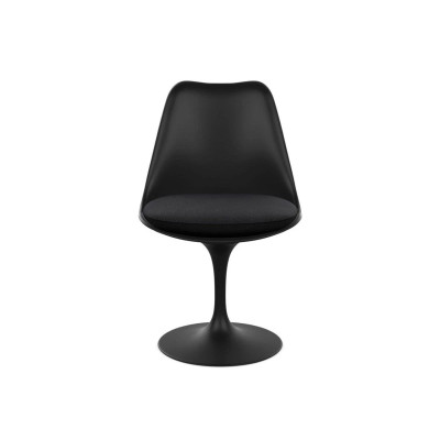 Knoll Saarinen Sedia Tulip fissa nera con cuscino