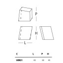 Wireframe Tavolo basso 40x38x45 Glas dimensioni