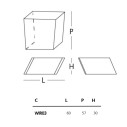 Wireframe Tavolo basso 60x57x30 Glas dimensioni